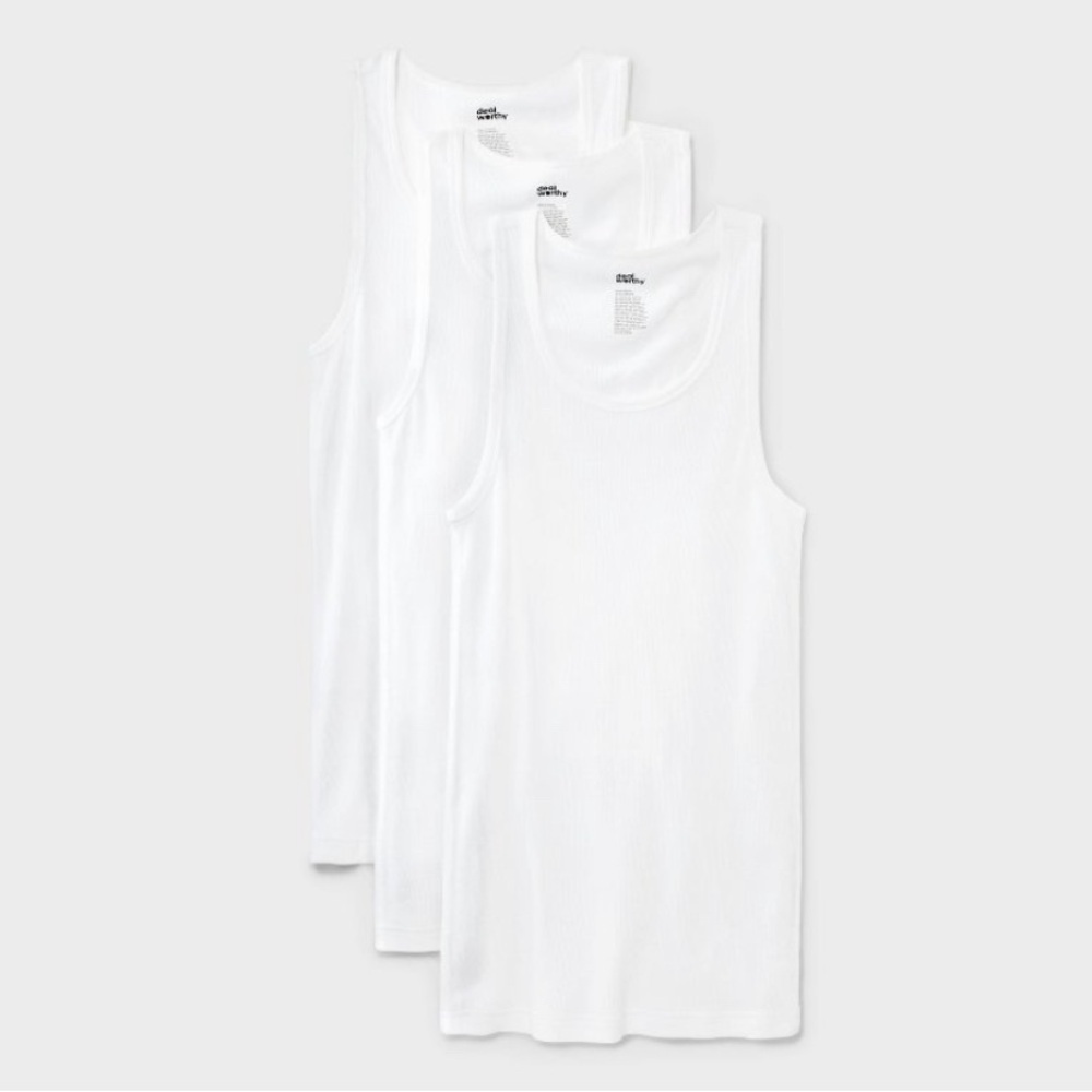 Men’s White Tank Tops Set Sz L
